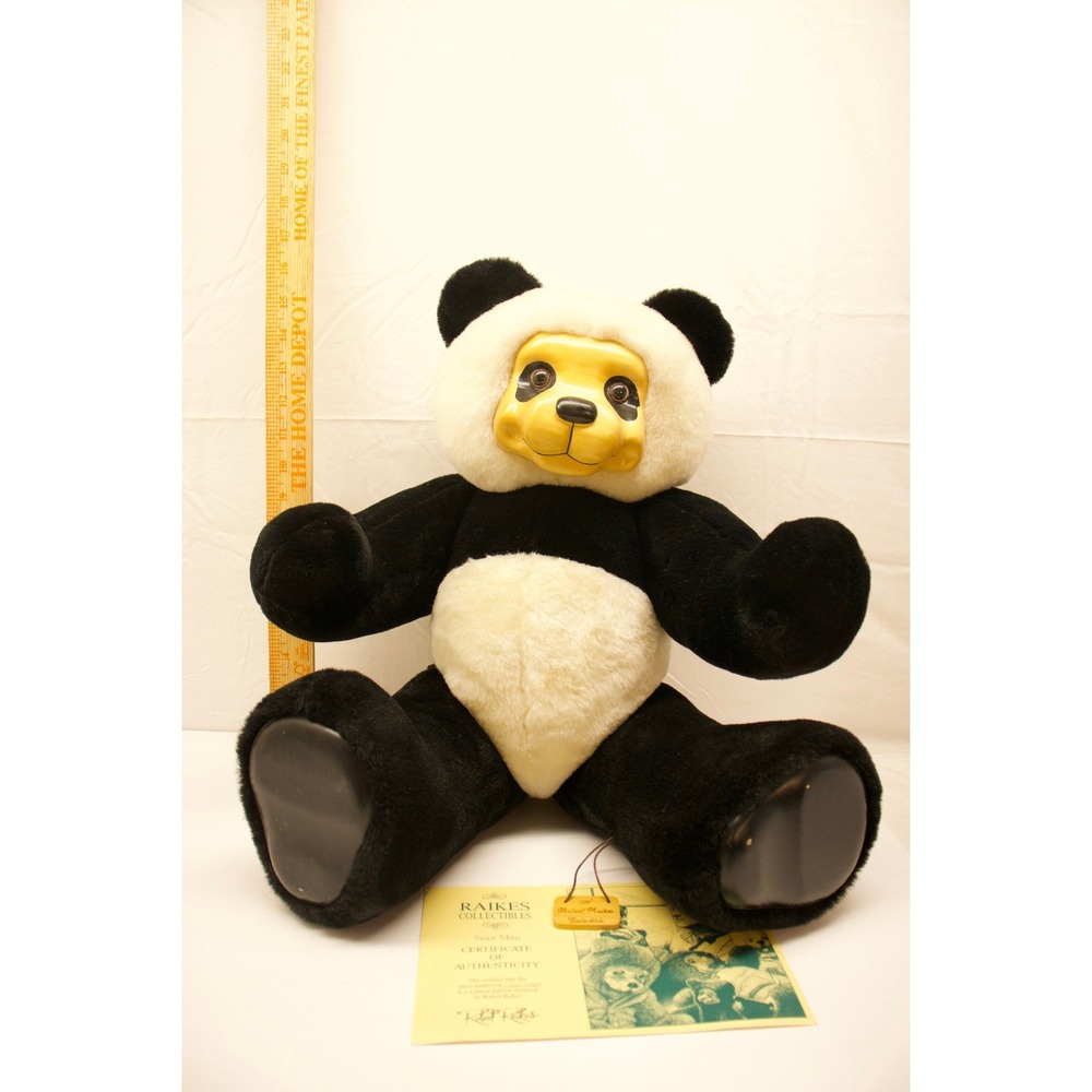 Robert Raikes Sean Mau Panda Bear Limited Edition 281/1000 Wood Face‎ Plush 18"